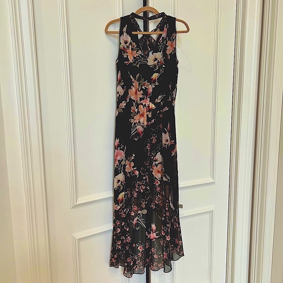 White House Black Market Black Print Neck Tie Day 2 Night Summer Evening - Picture 3 of 9